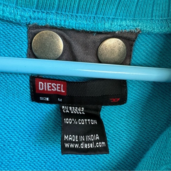 Diesel blue soft cotton long button up jacket coat size medium - Picture 7 of 9